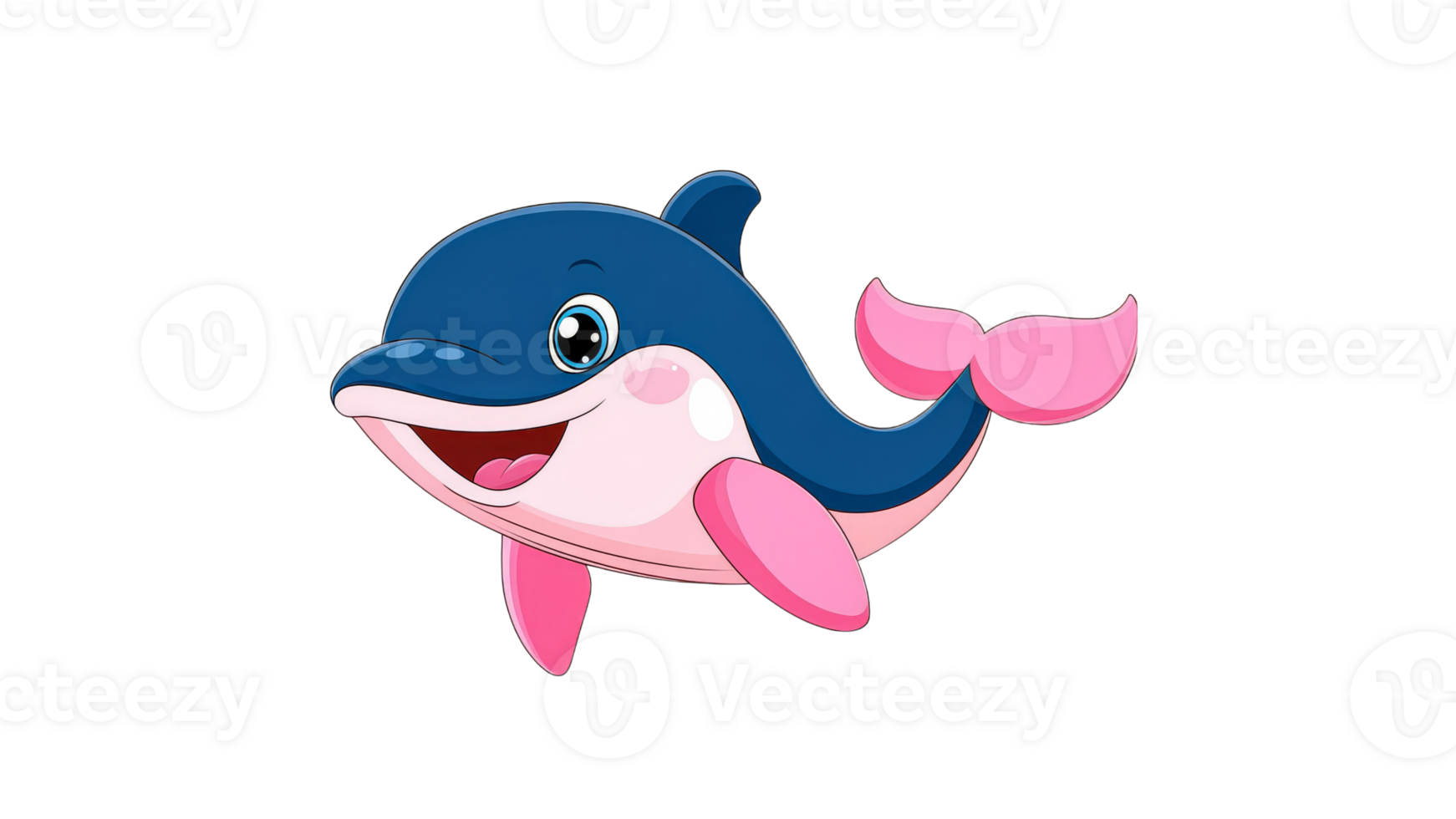 Joyful dolphin swimming in the ocean png