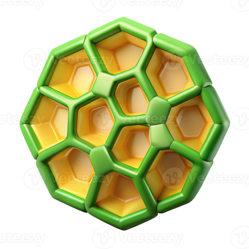 vibrant classic Green and Yellow Honeycomb Pattern Cutout Transparent Background high resolution png
