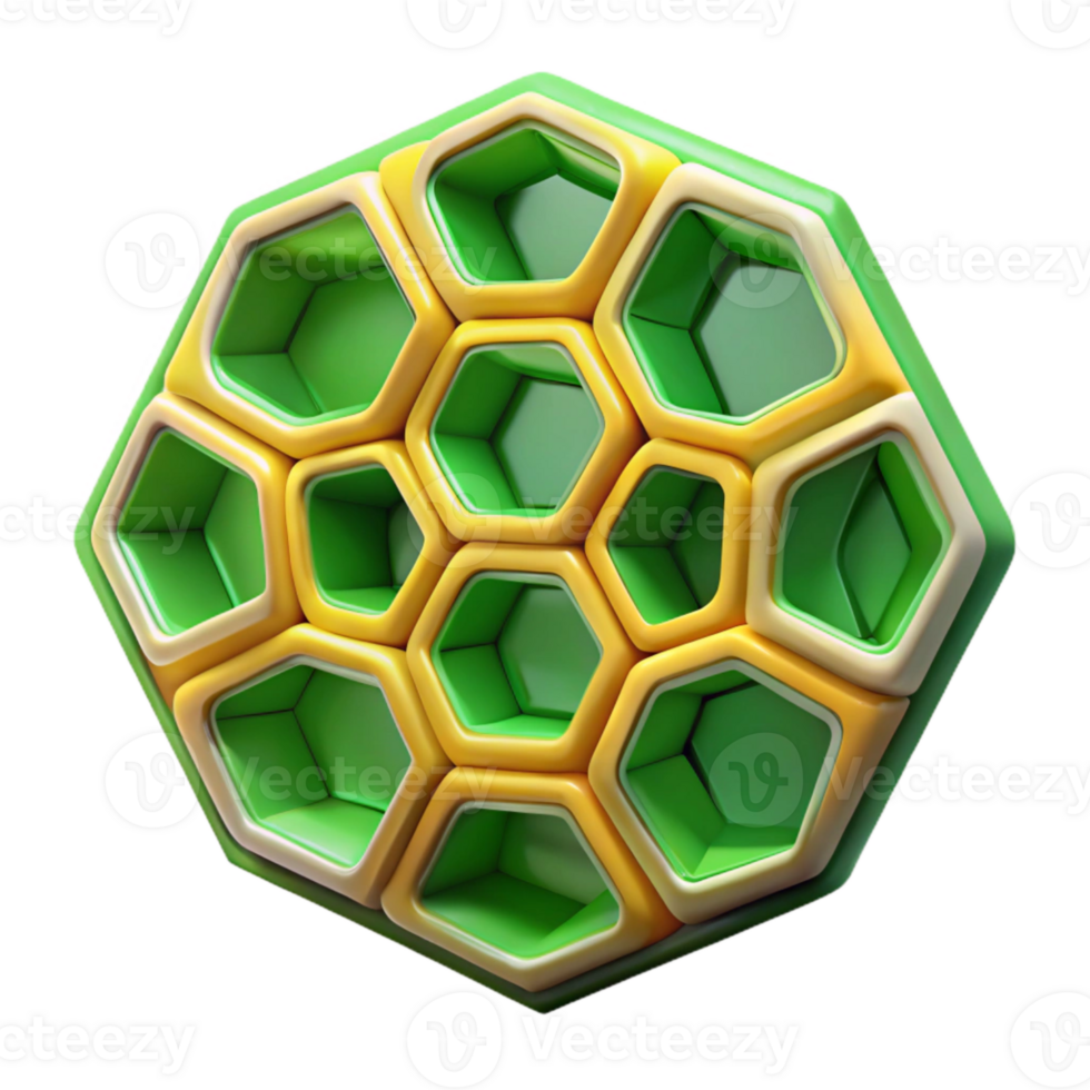 impressive traditional Green and Yellow Honeycomb Pattern Cutout Transparent Background high quality png