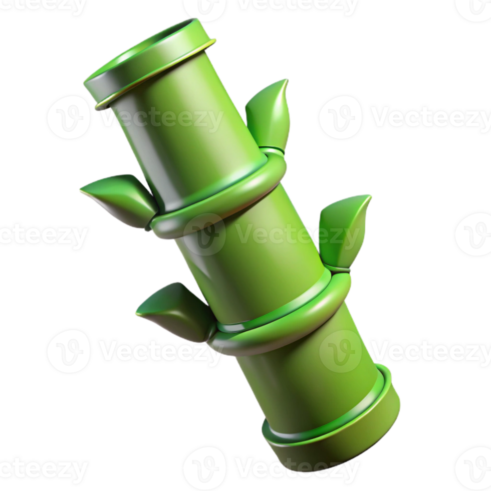 beautiful contemporary Green Bamboo Stalk Cutout Isolated with Segmented Shape authentic png