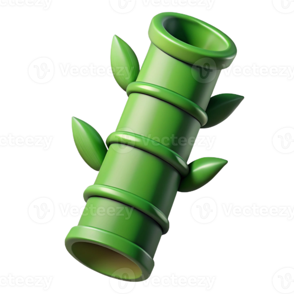 impressive abstract Green Bamboo Stalk Cutout Isolated with Segmented Shape detailed png