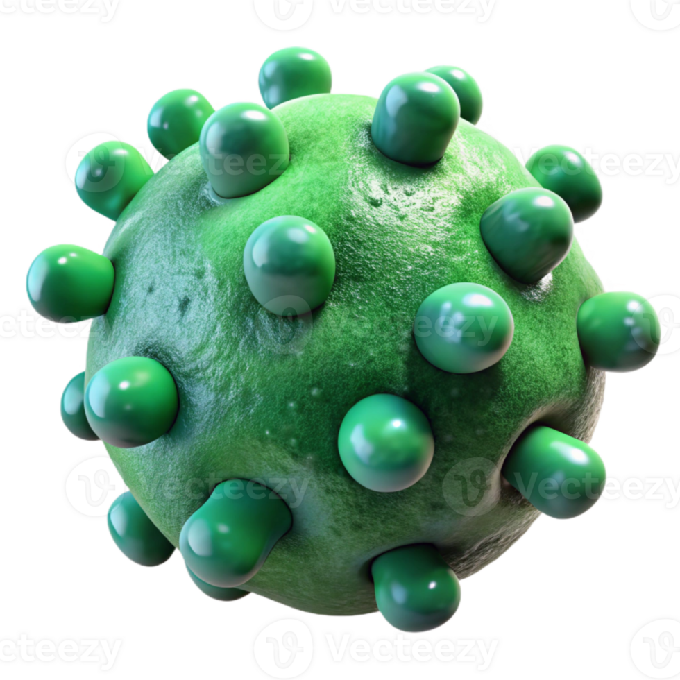 elegant vintage Green Artificial Life Form Microscopic View Transparent Background png
