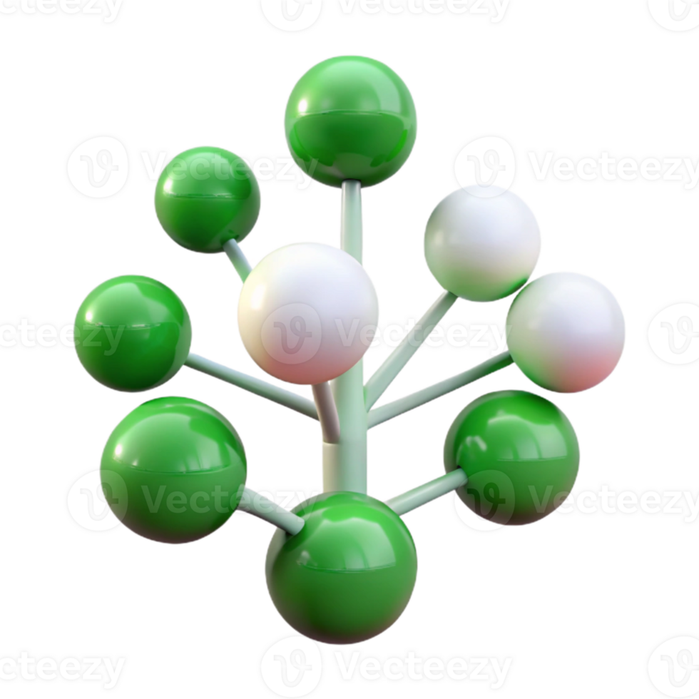 wonderful modern Green Binary Tree Structure Isolated Element png