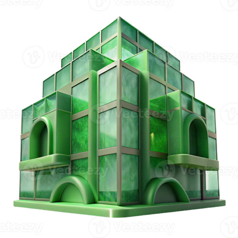 serene abstract Green Building Abstract Form Transparent Background Element genuine png