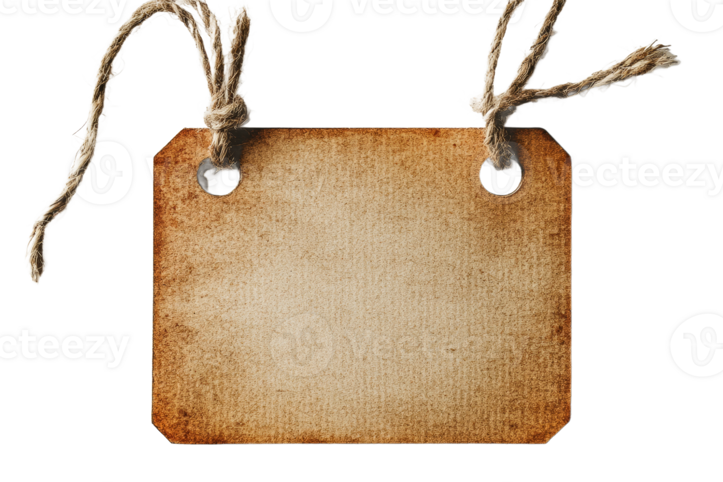 Blank rustic tag with twine ready for labeling png