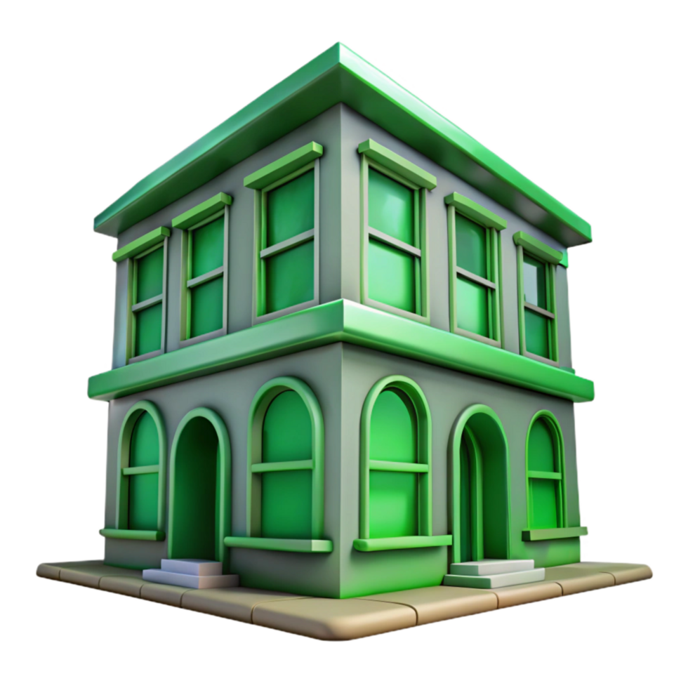 magnificent classic Green Building Low Angle Shot Transparent Background Element premium png