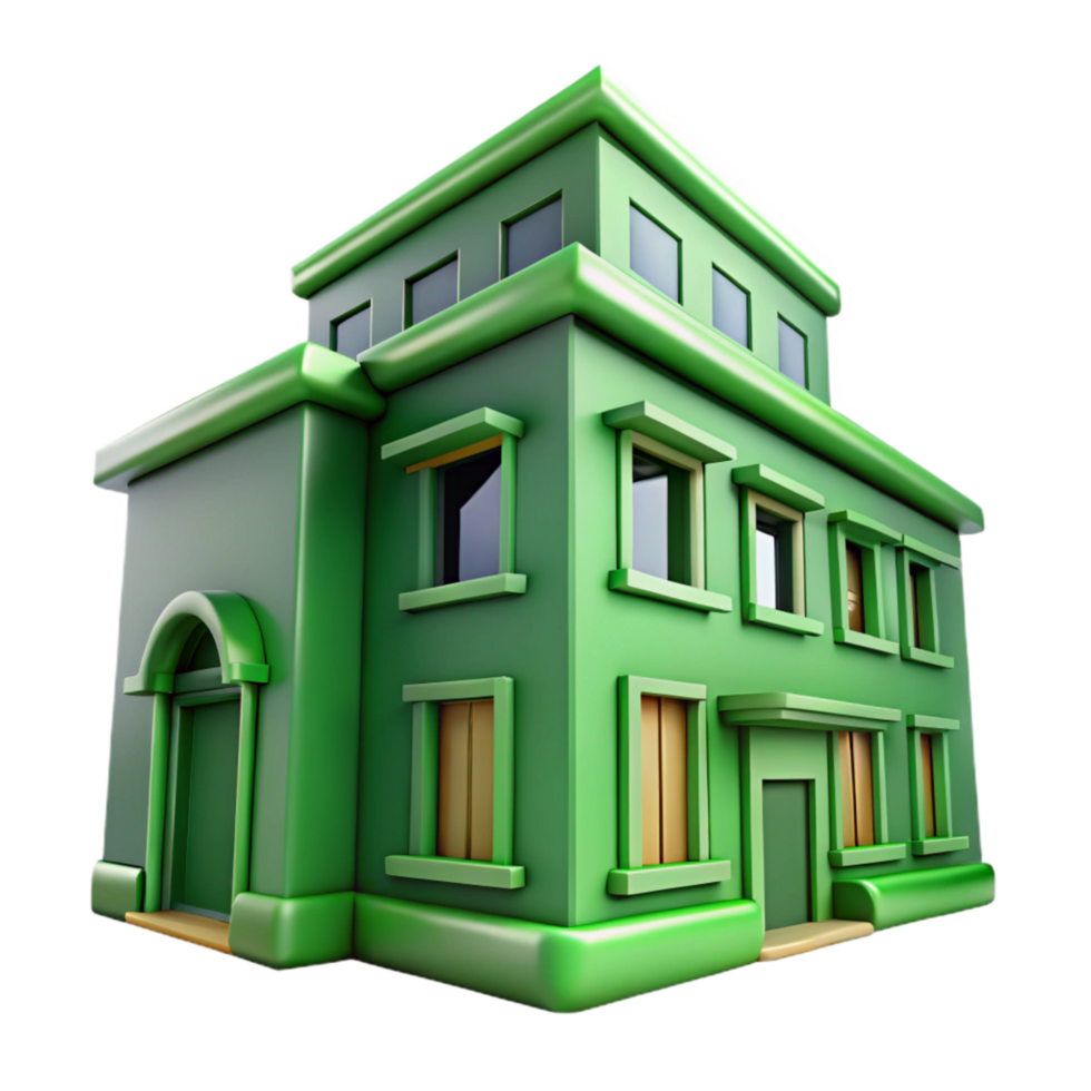 elegant traditional Green Building Low Angle Shot Transparent Background Element png
