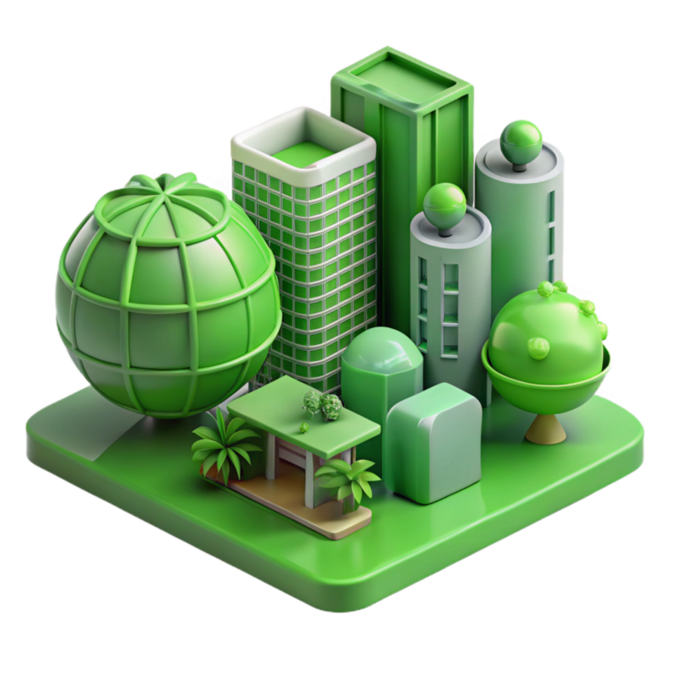 elegant artistic Green Building Technologies for Sustainable Cities Transparent Background exclusive png