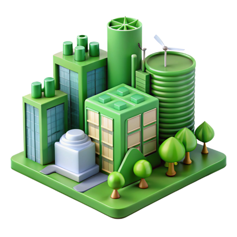 elegant contemporary Green Building Technologies for Sustainable Cities Transparent Background premium png