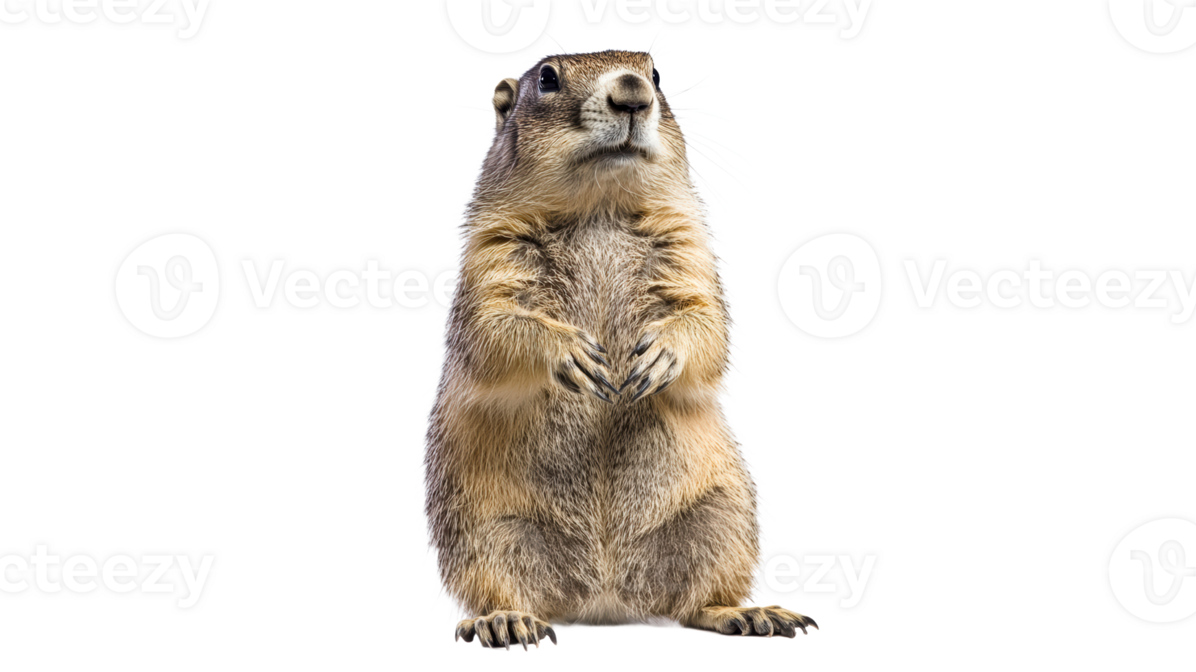 Prairie dog standing upright in a white background png