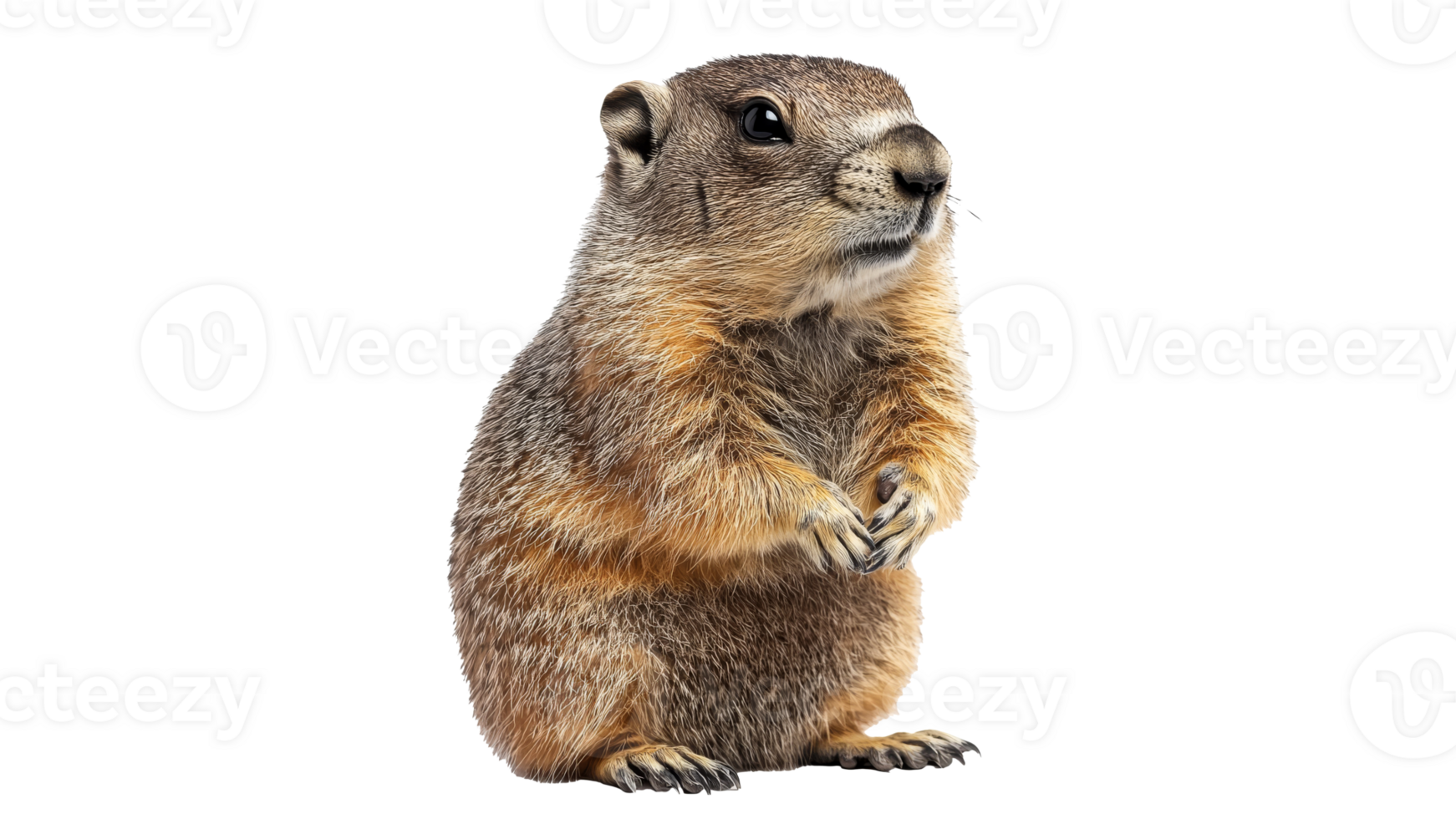 Marmot standing proudly with paws clasped together png