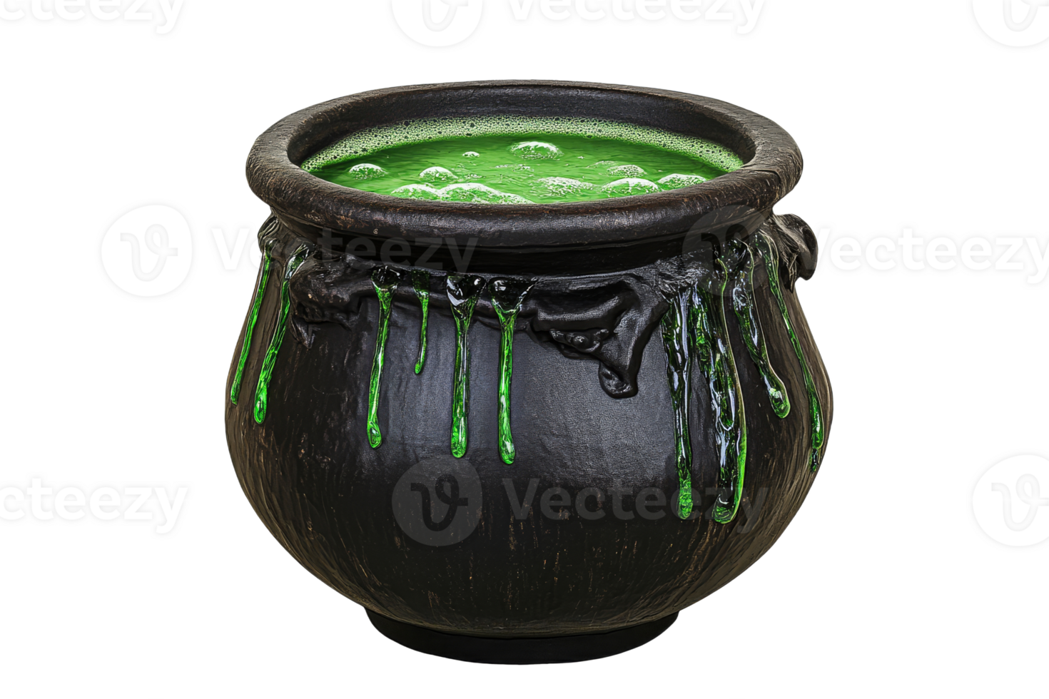 Cauldron filled with bubbling green potion png