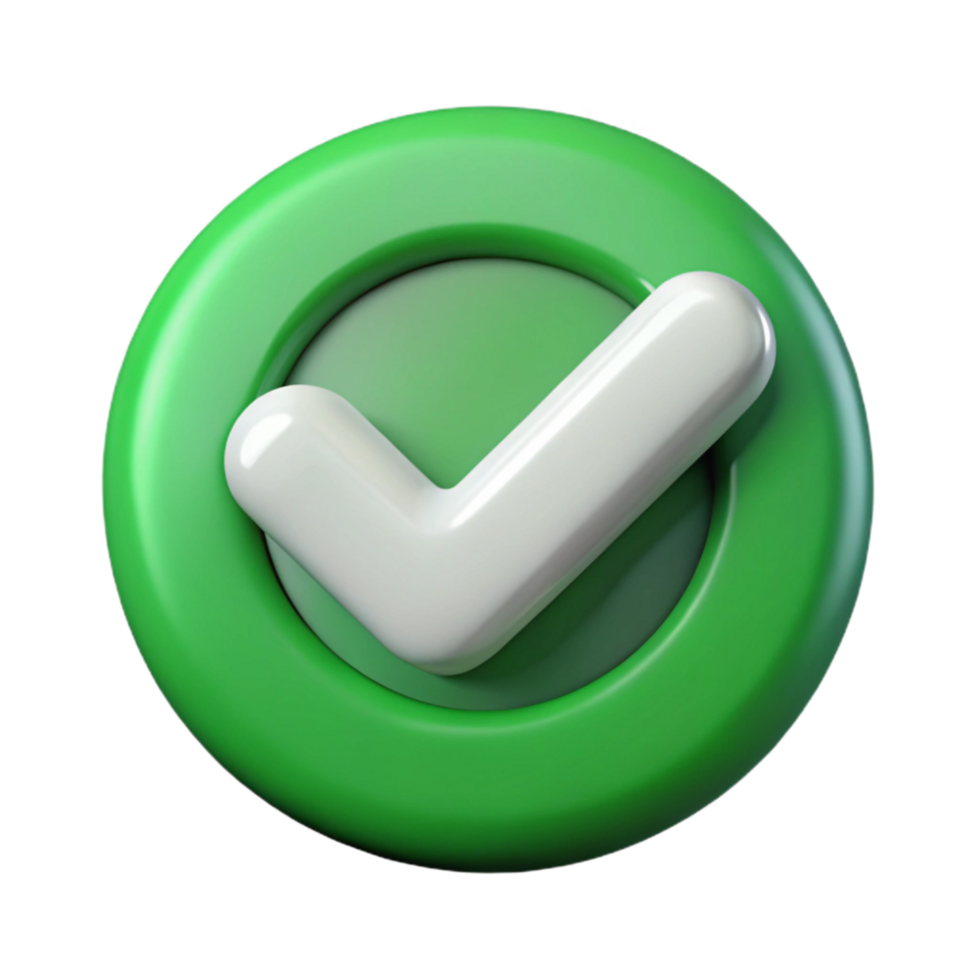 wonderful abstract Green Checkmark Icon Isolated on Transparent Background high quality png