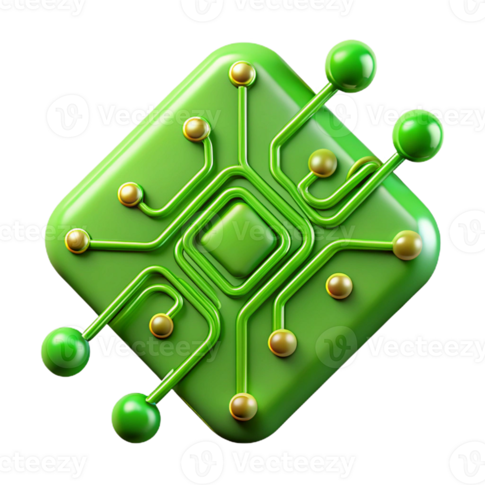 stunning traditional Green Circuit Lines with Transparent Background Isolated exclusive png