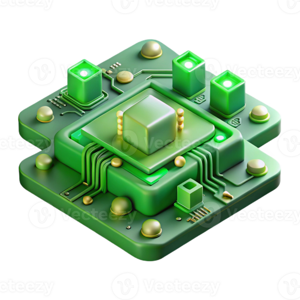 serene abstract Green Circuitry Mindscape with Soft Lighting professional png