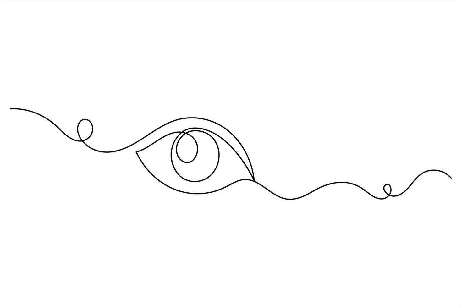 Human eye one line drawing and isolated vector