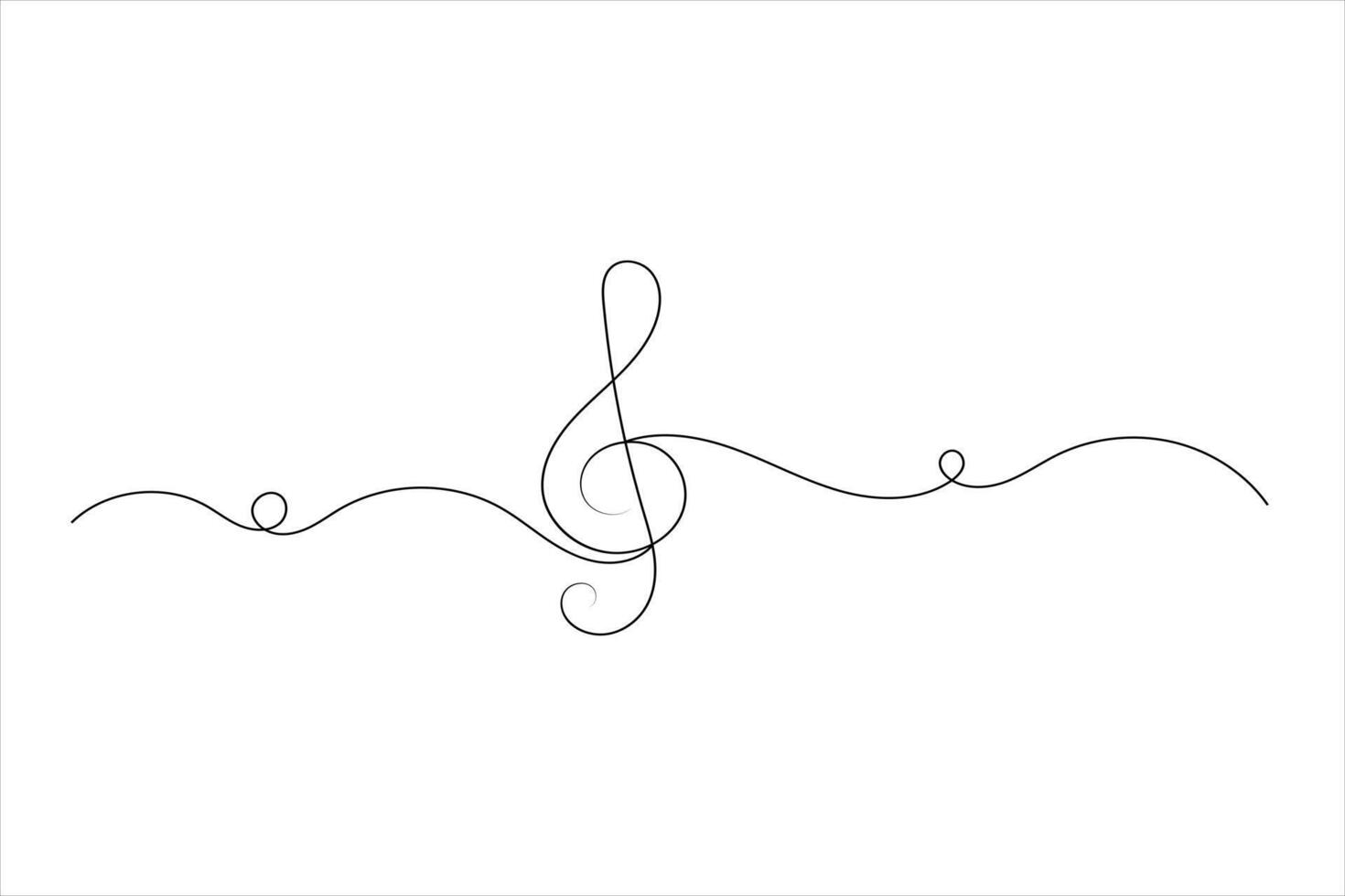 Music notes one line design vector
