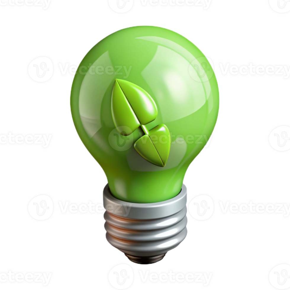 stunning vintage Green Eco Friendly Lightbulb Cutout with Transparent Background original png