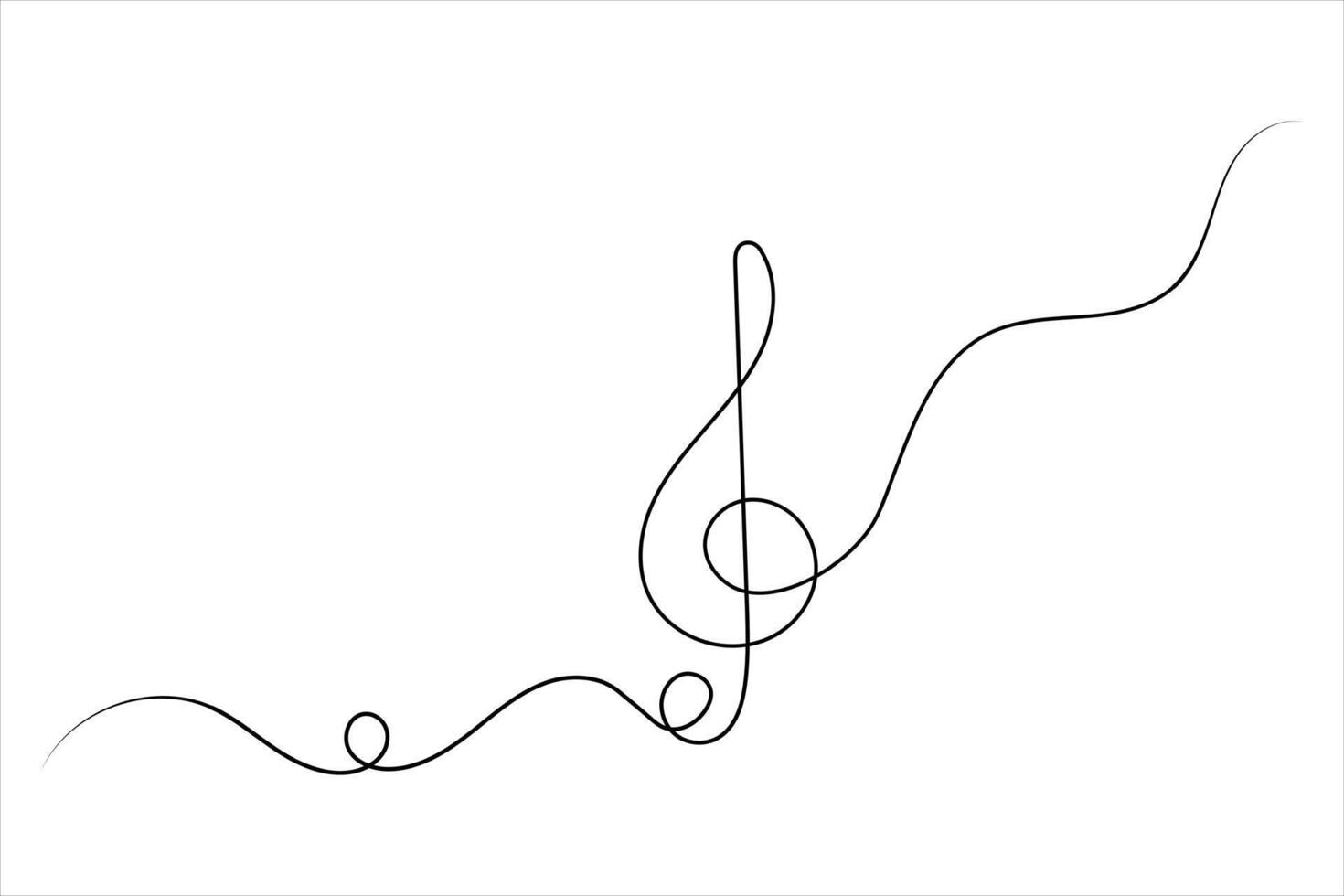 Music notes one line icon vector