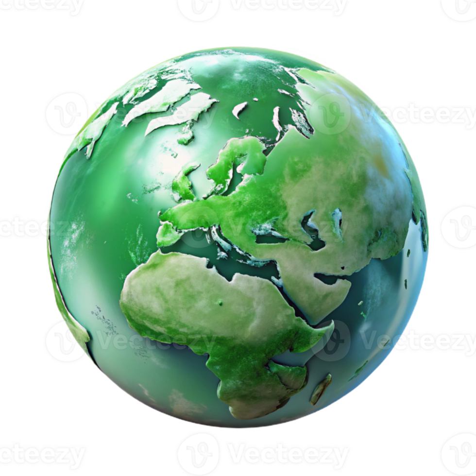 extraordinary classic Green Earth with Atmosphere Transparent professional png