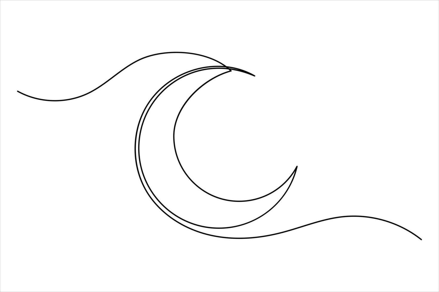 Islamic icon one line art vector