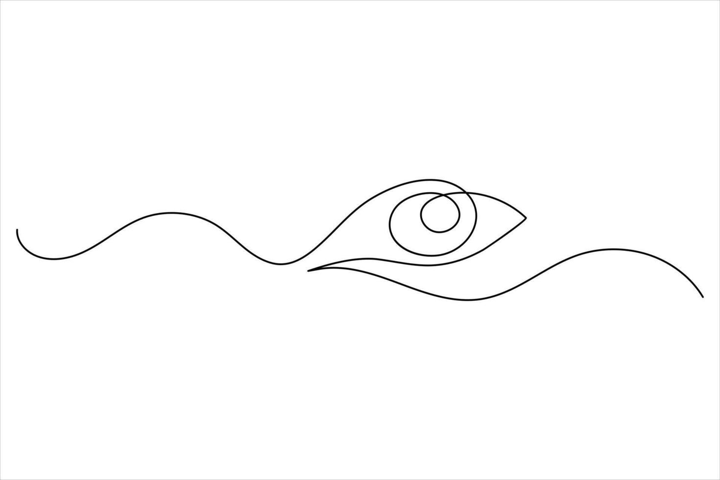 Eye single line art drawing vector