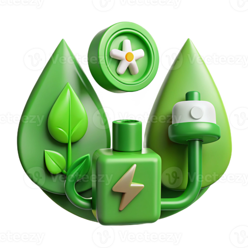 stunning abstract Green Energy Concept Icons Set Transparent authentic png