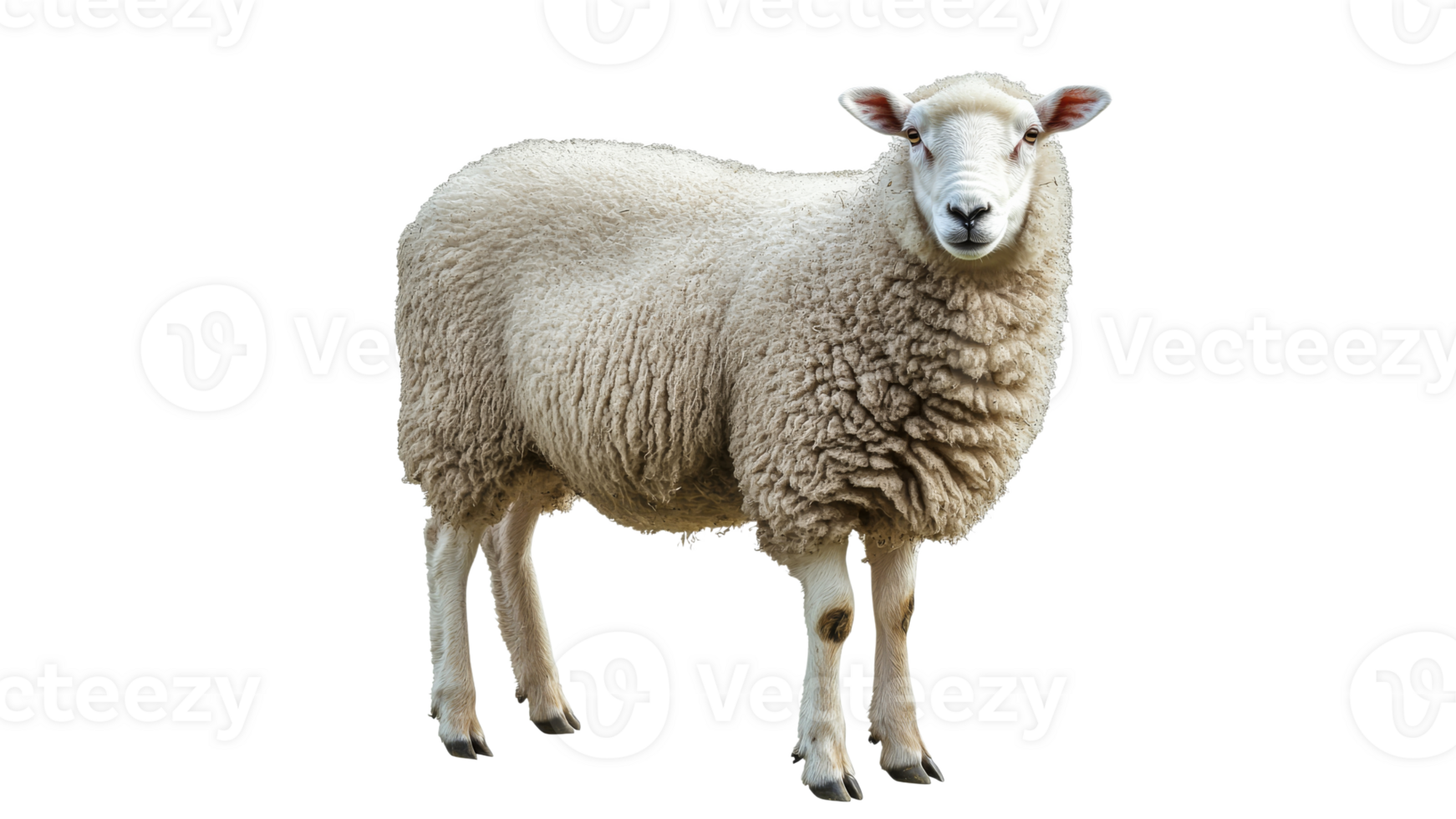 Sheep standing on white background during daylight transparent png