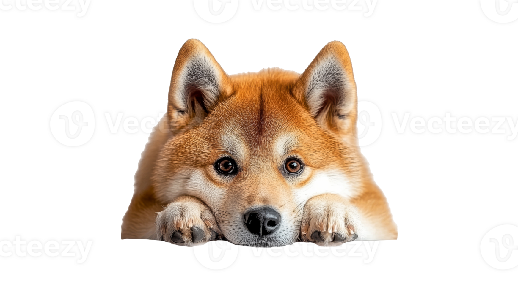 Relaxed Shiba Inu on transparent png