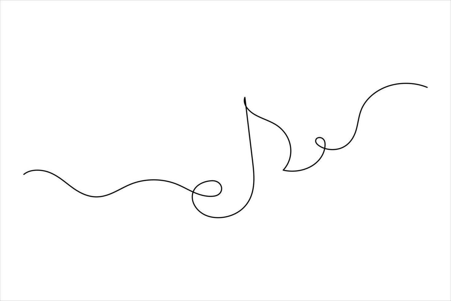 Music notes one line drawing art vector