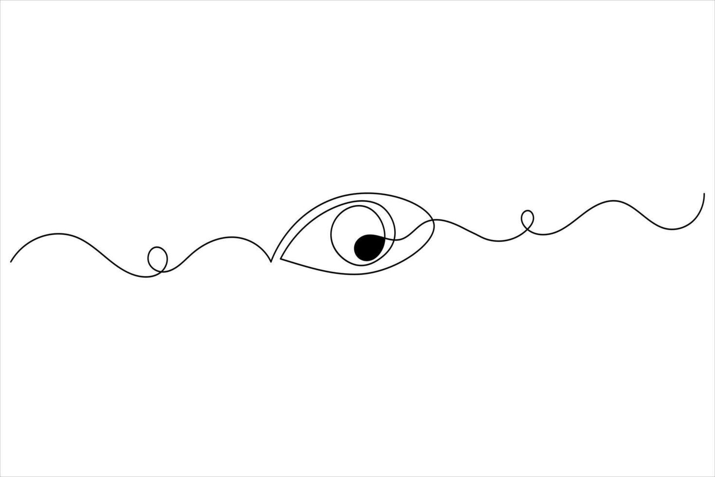 Human eye one line art vector