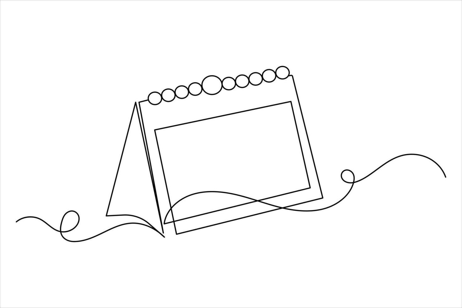 Table calendar one line drawing art vector