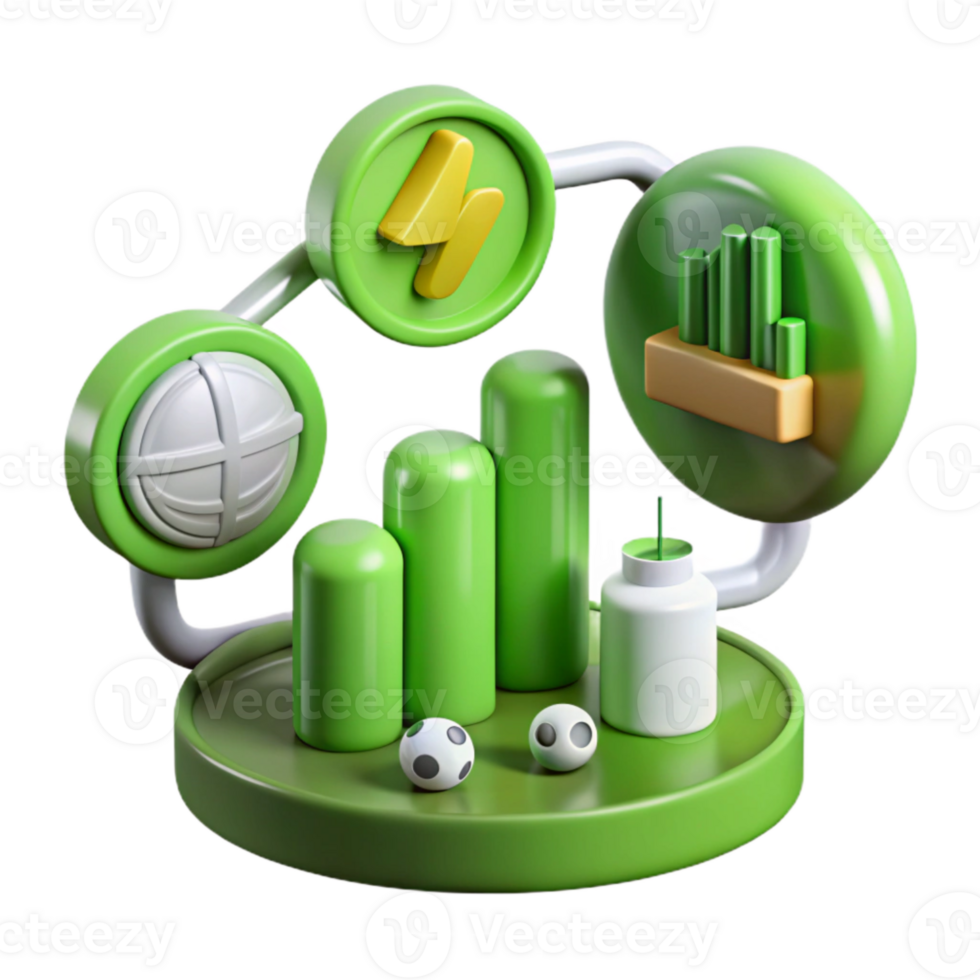impressive minimalist Green Energy Infographic Chart Transparent png