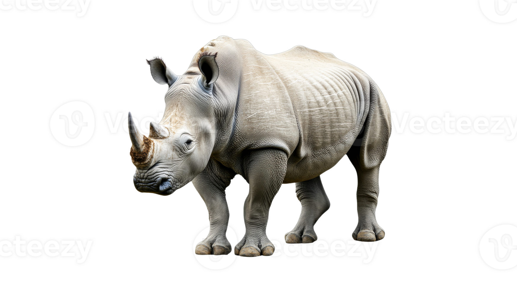 Rhinoceros standing on a transparent background png