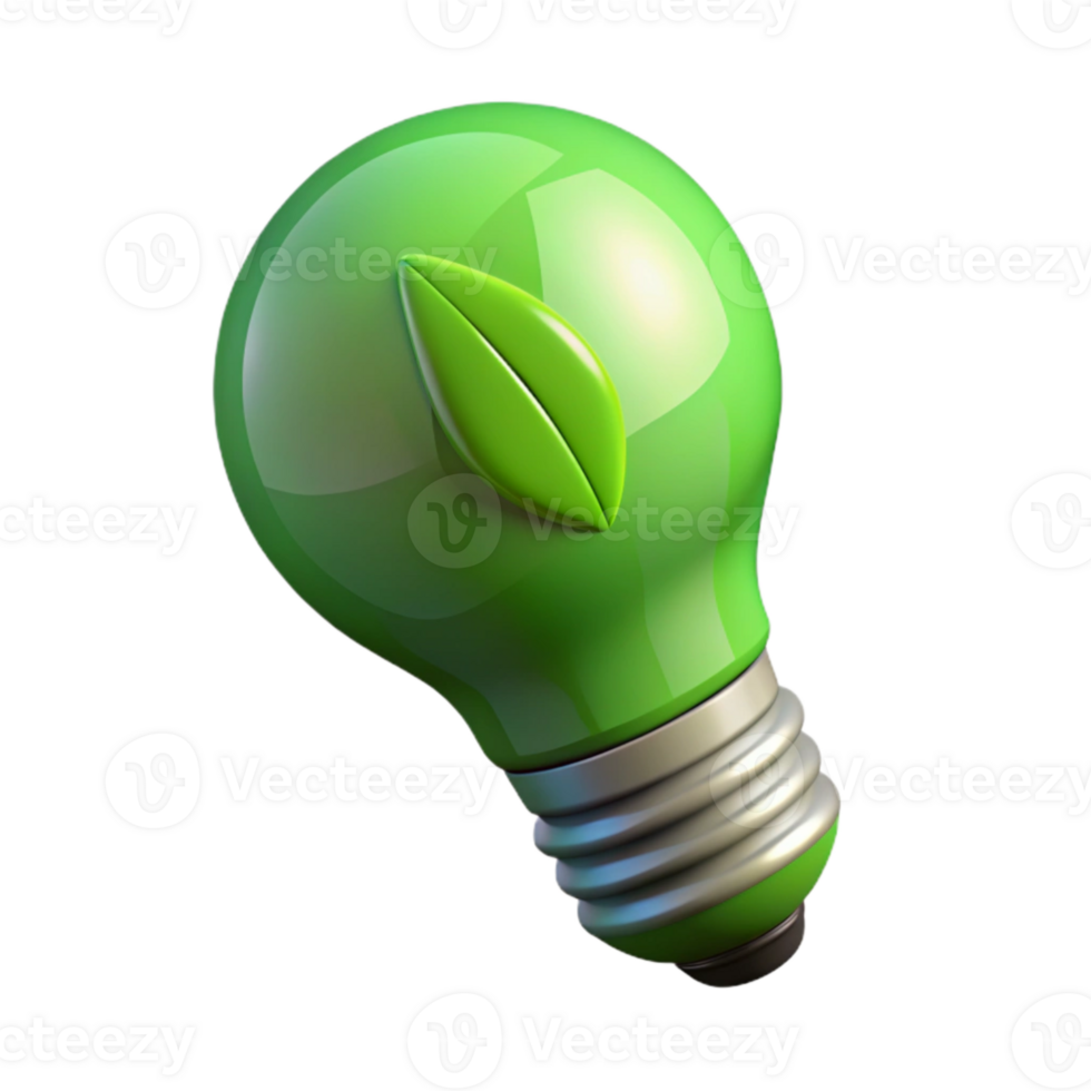 vibrant classic Green Energy Saving Lightbulb Transparent premium png