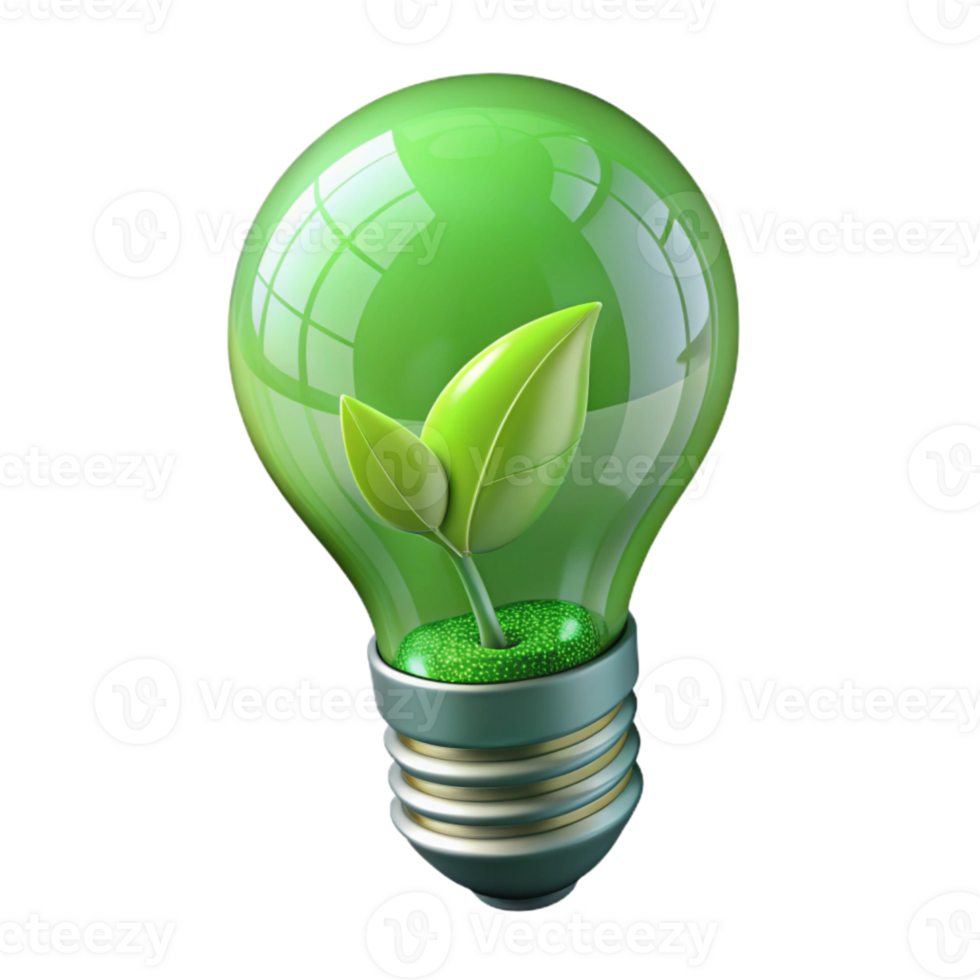impressive artistic Green Energy Saving Lightbulb Transparent authentic png