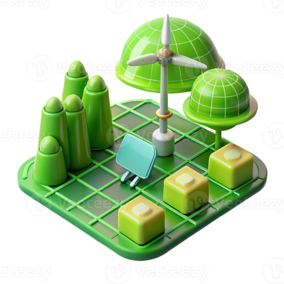 impressive abstract Green Energy Power Grid Diagram Transparent high quality png