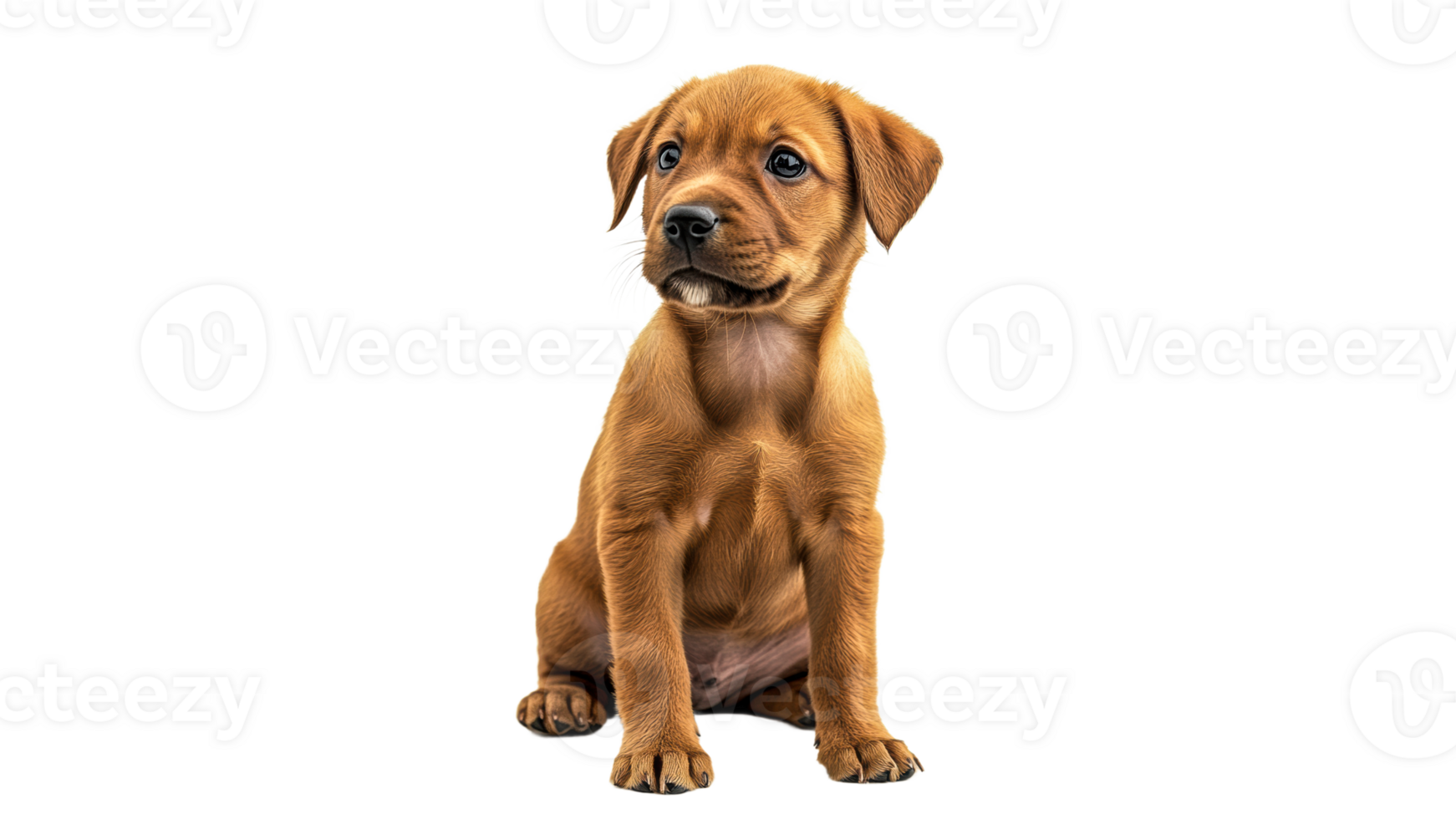 Puppy sitting cut out on transparent background png