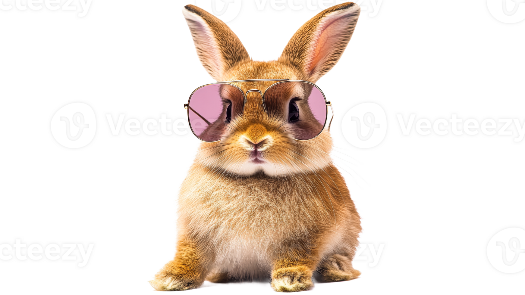 Rabbit wearing sunglasses poses for the camera transparent png