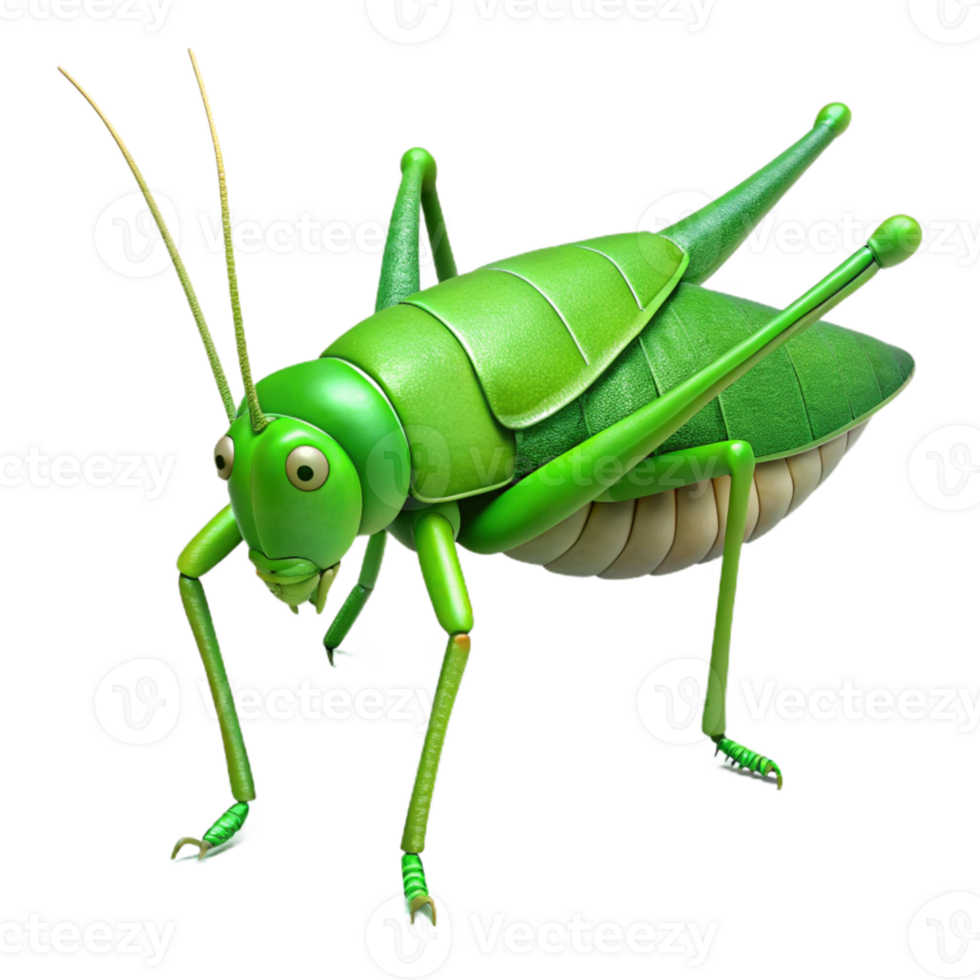 magnificent artistic Green Grasshopper Cutout Isolated with Long Legs premium png