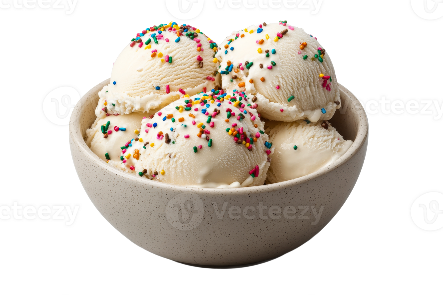 Bowl of ice cream with sprinkles png