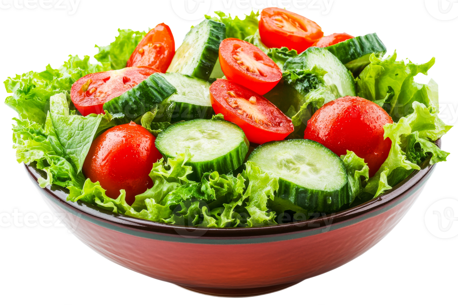 Fresh garden salad with tomatoes and cucumbers png