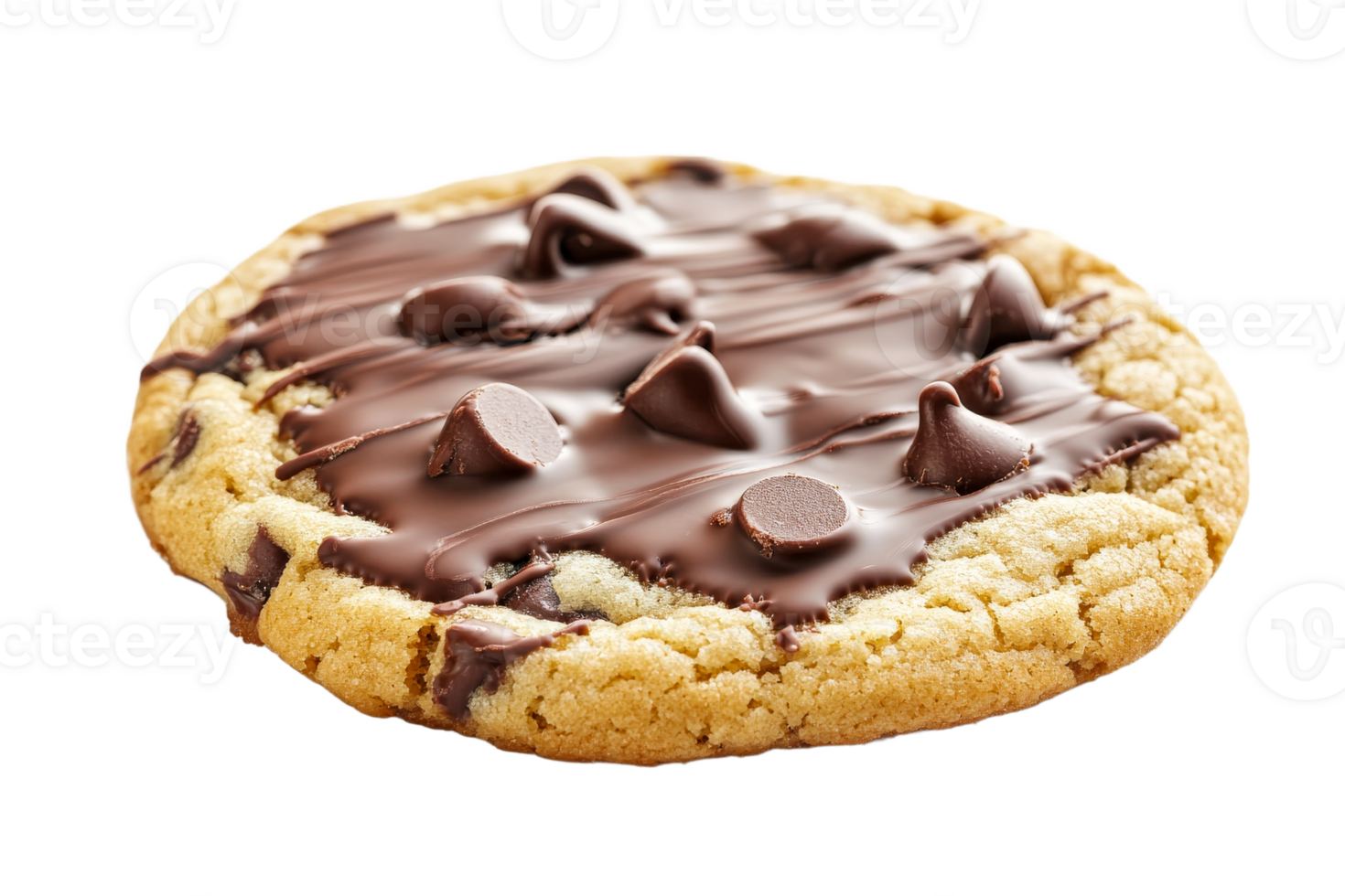 Melted chocolate drizzle on cookies png