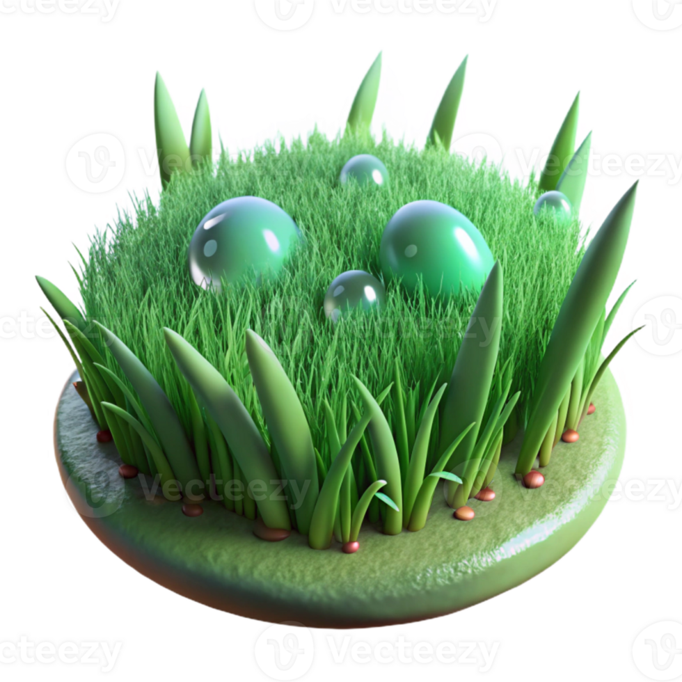 extraordinary contemporary Green Grass with Dew Drops Cutout authentic png
