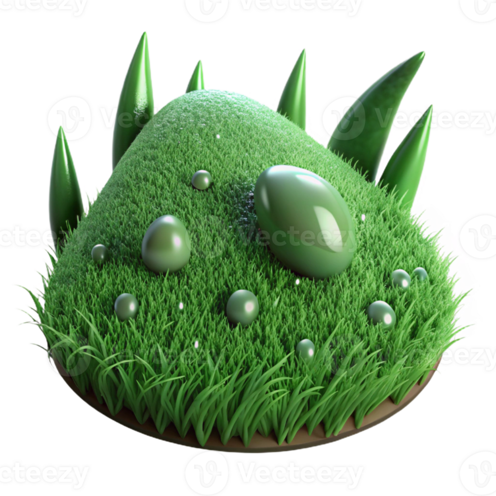 vibrant minimalist Green Grass with Dew Drops Cutout high resolution png