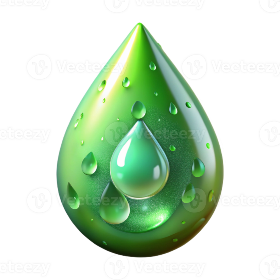 serene artistic Green Holographic Meadow Cutout with Dewdrop Detail Transparent Background genuine png