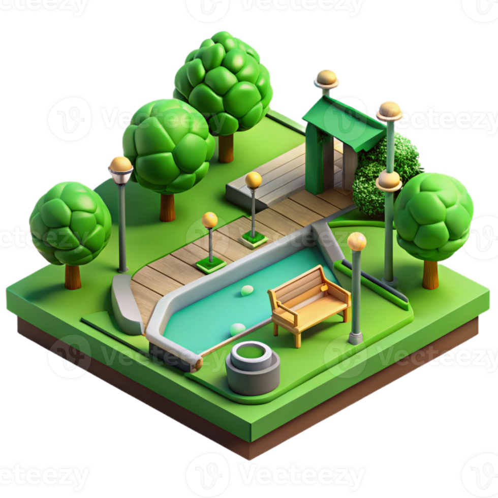 stunning abstract Green Infrastructure Projects Isolated Park Scene png
