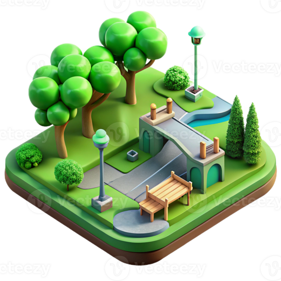 elegant abstract Green Infrastructure Projects Isolated Park Scene genuine png