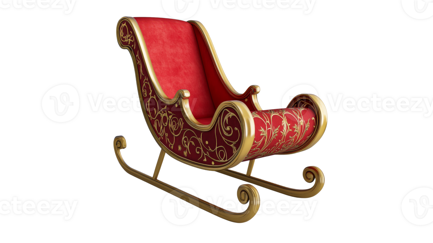 Decorative sleigh with intricate design details png