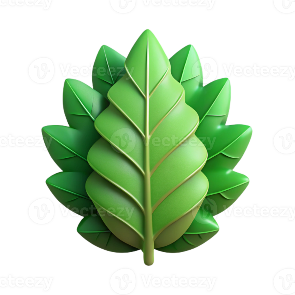 impressive modern Green Layered Paper Cutout Leaf Pattern Transparent Background png